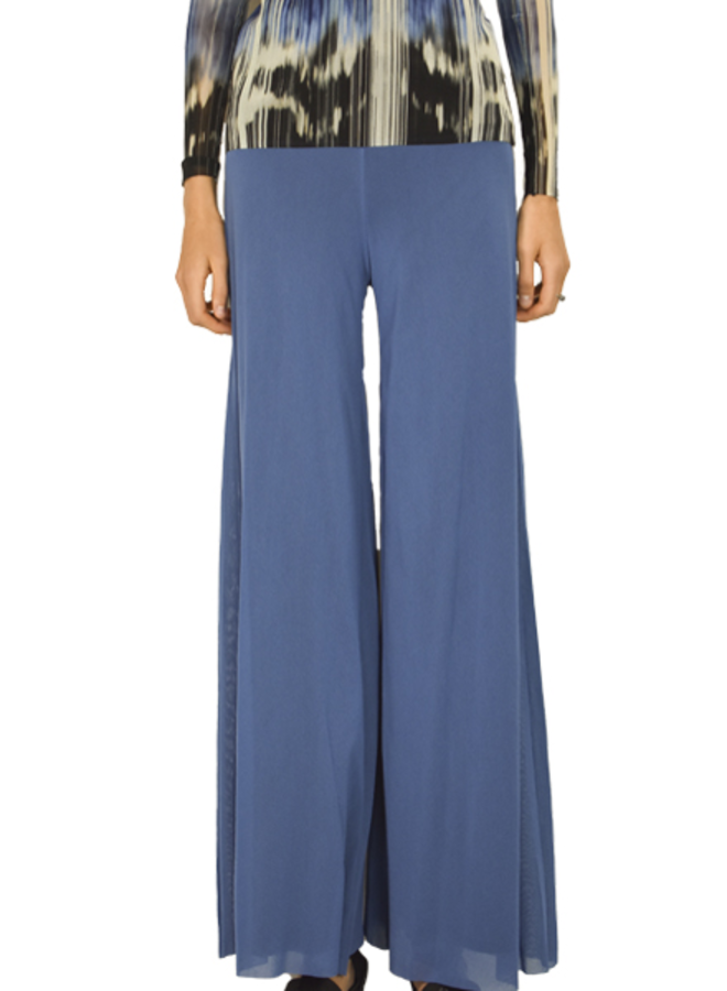 Petit Pois’ Lined Palazzo Pants In Denim Blue