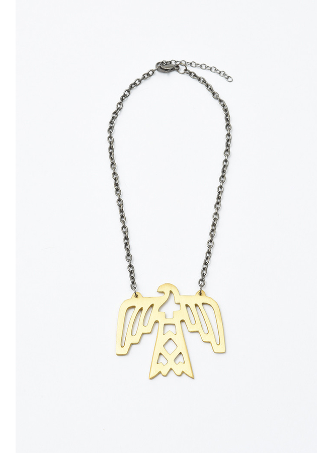 Elohi Brass Thunderbird Necklace