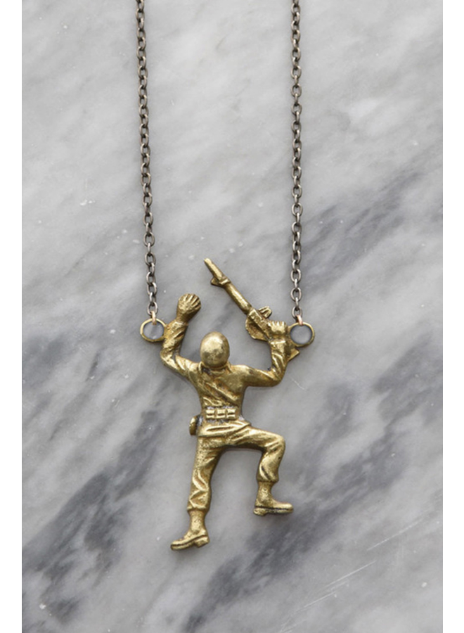 Ink + Alloy Toy Soldier Army Crawler Necklace