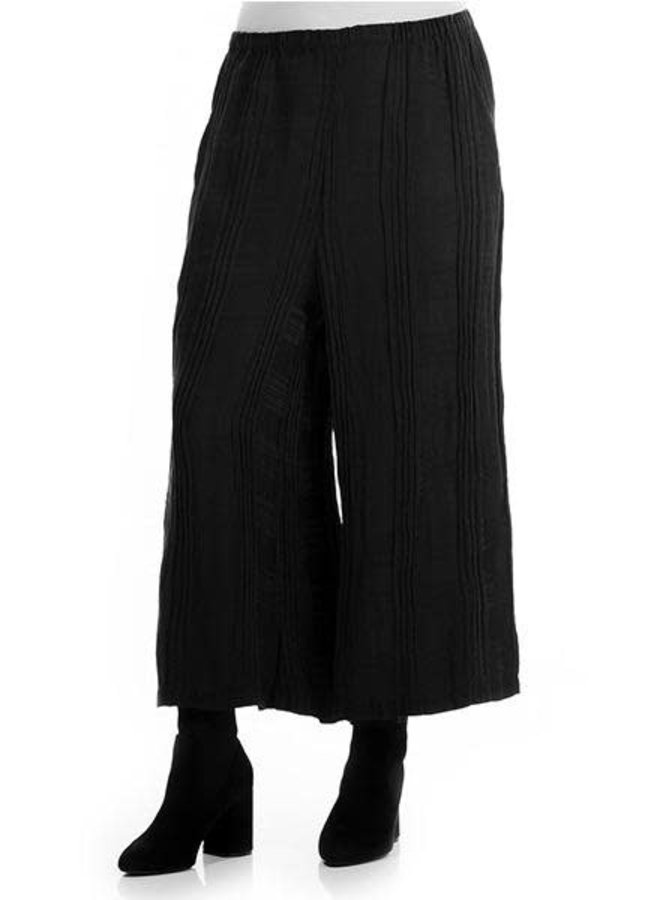 Griza Wide Slik Patterned Trousers In Black