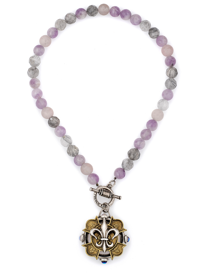 French Kande Lavender Mix Necklace