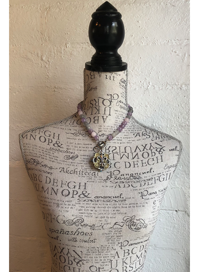 French Kande Lavender Mix Necklace