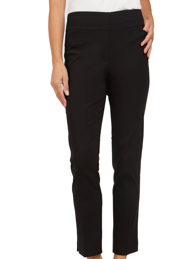 Renuar Long Cigarette Ankle Pant in Black