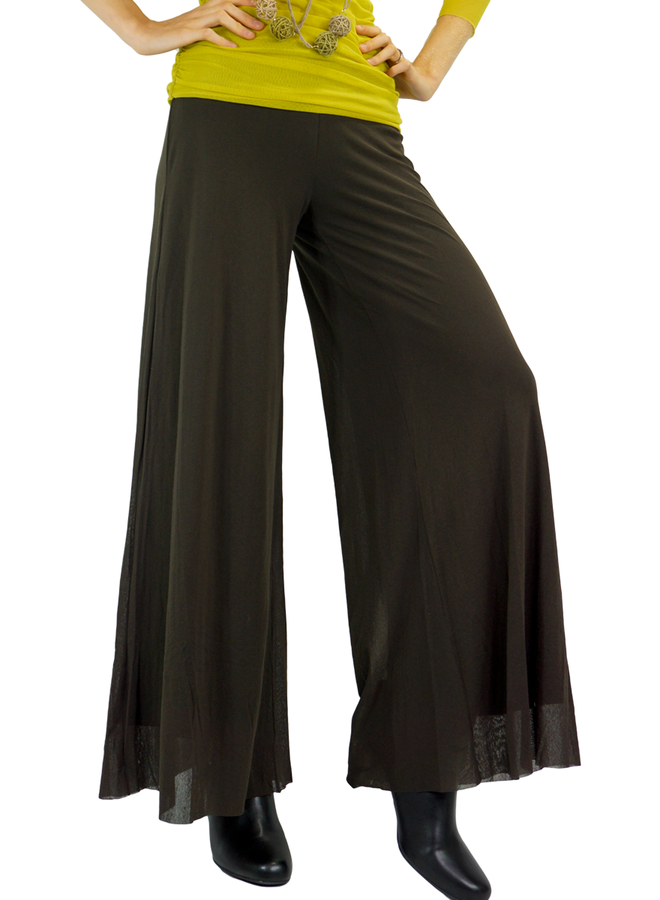 Petit Pois Palazzo Pants In Brown