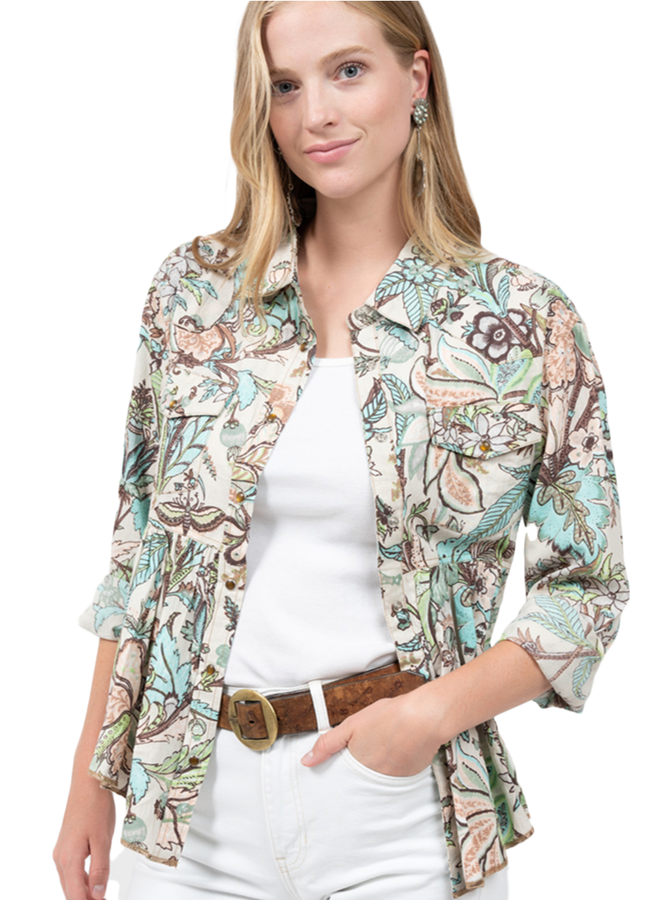 Ivy Jane Tropical Snap Shirt Jacket