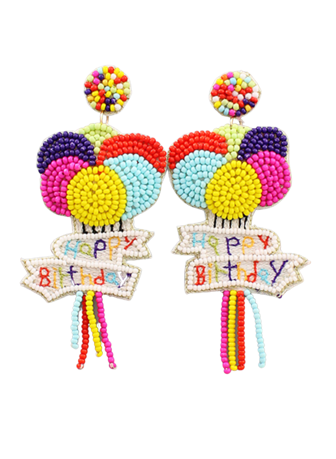 "Happy Birthday" Multi Balloon Earrings