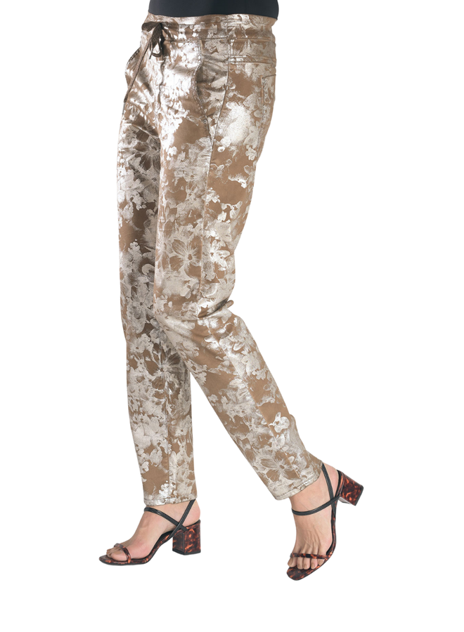 Alembika Iconic Jeans In Coffee Floral
