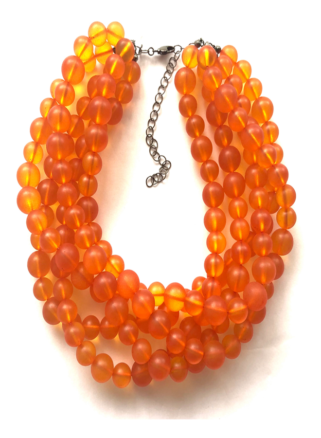 Leete Lovendale Orange Frosted Sylvie Necklace