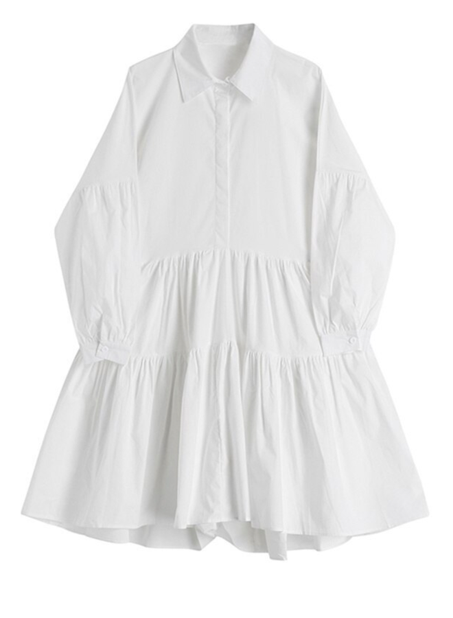 Cotton Tiered Shirt Dress