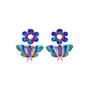 Blue Butterfly & Flower Resin Earrings