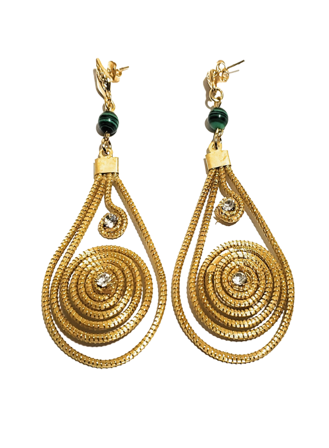 Golden Grass  Double Teardrop Earrings