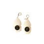 Bone & Glass "No" Earrings