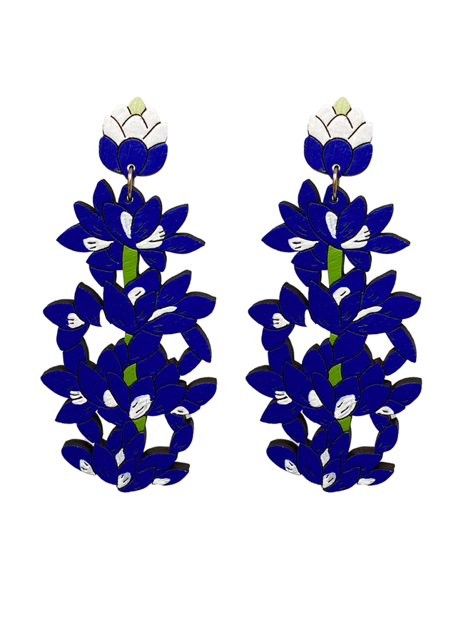 Le Chic Bluebonnet Statement Earrings