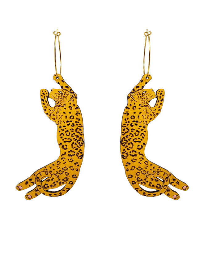 cheetah earrings hoops