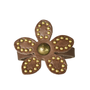 Streets Ahead Chocolate Leather Studded Flower Bracelet