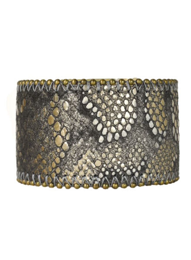 Streets Ahead Brass Bead & Multi Python Cuff