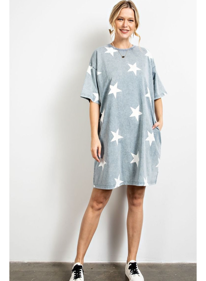 The Star Dress In Washed Denim