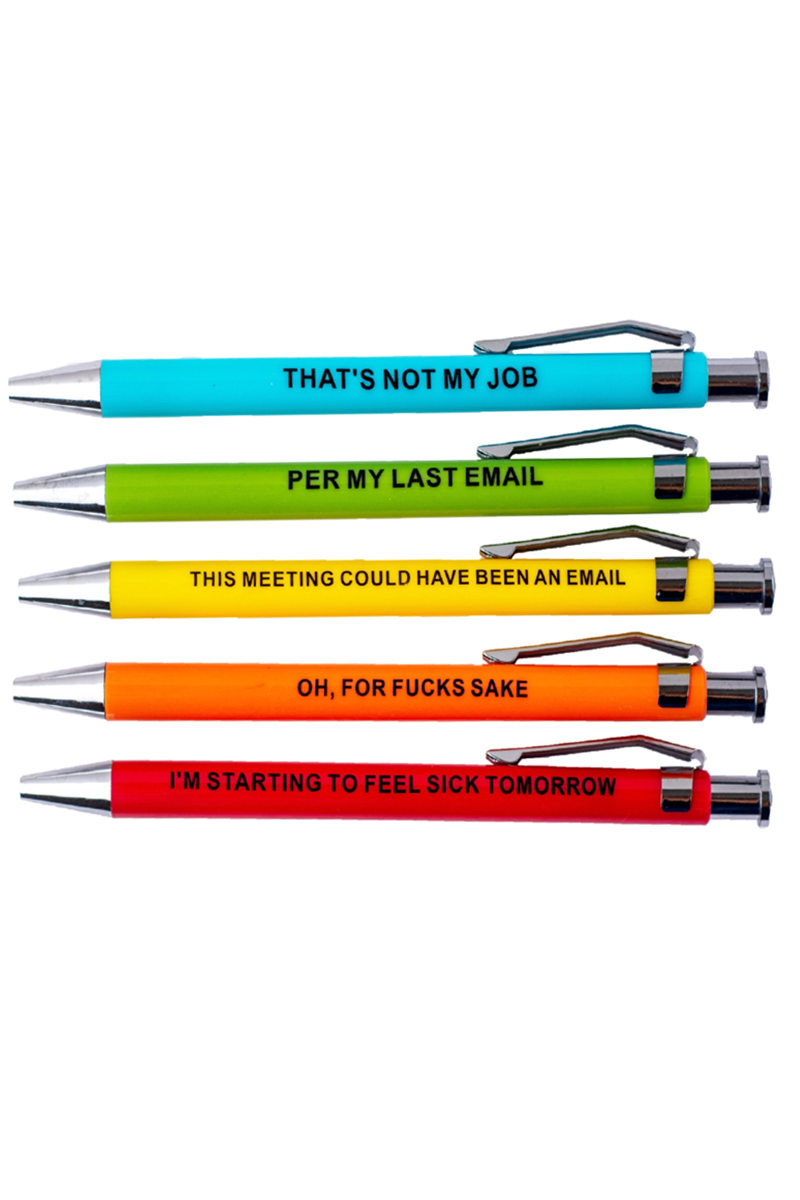 BLACK PENS FUCK OFF & WRITE IT 4PCS - Pergamos