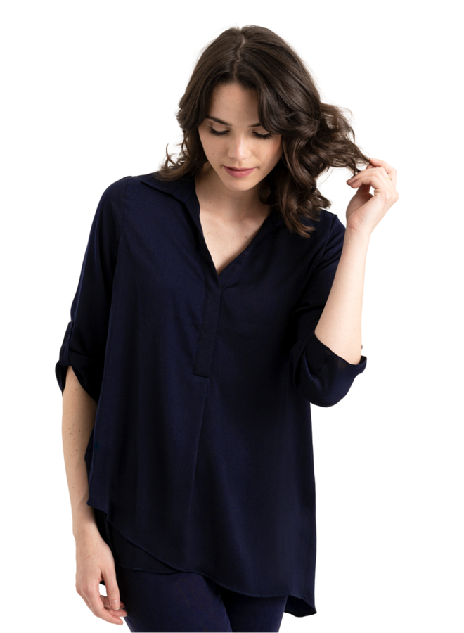 Renuar Soft And Beautiful Blouse In New Midnight