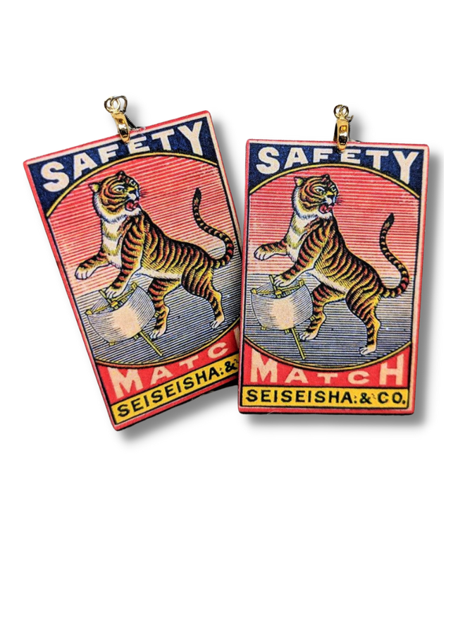 Vintage Tiger Earrings