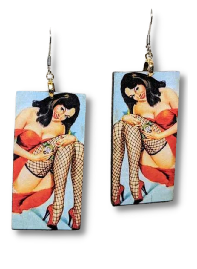 Vintage Image Pinup Girl Earrings