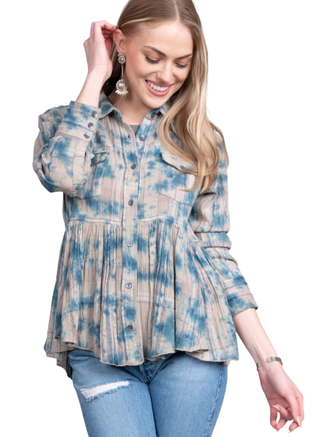 Ivy Jane Tie Dye Peplum Shirt