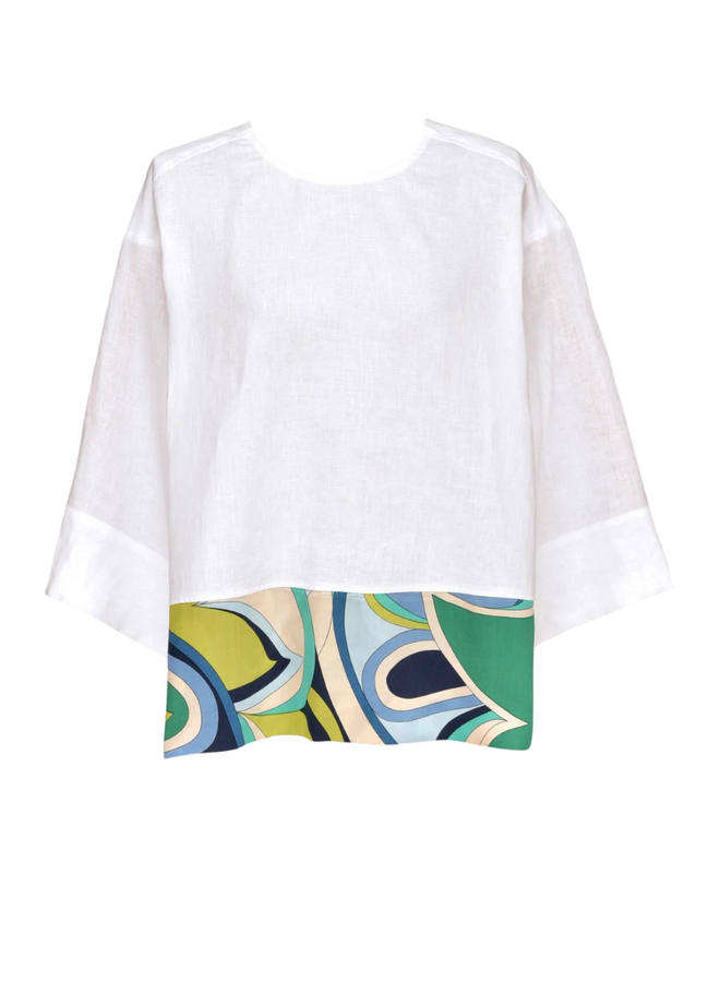 Alembika Lagoon Dot Linen Top