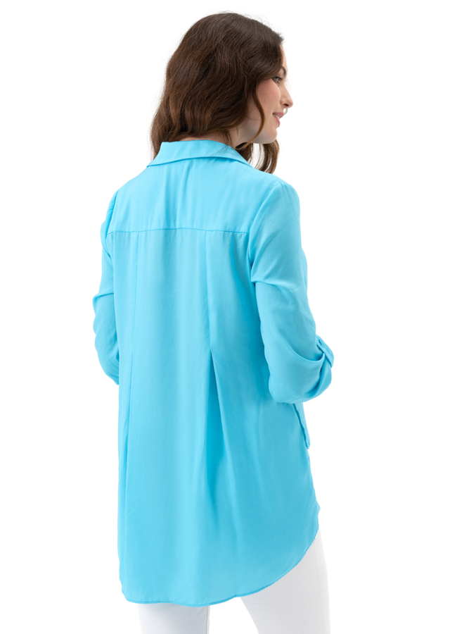Renuar Soft And Beautiful Blouse In Turquoise