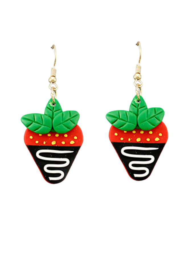Chocolate Dipped Strawberry Earrings