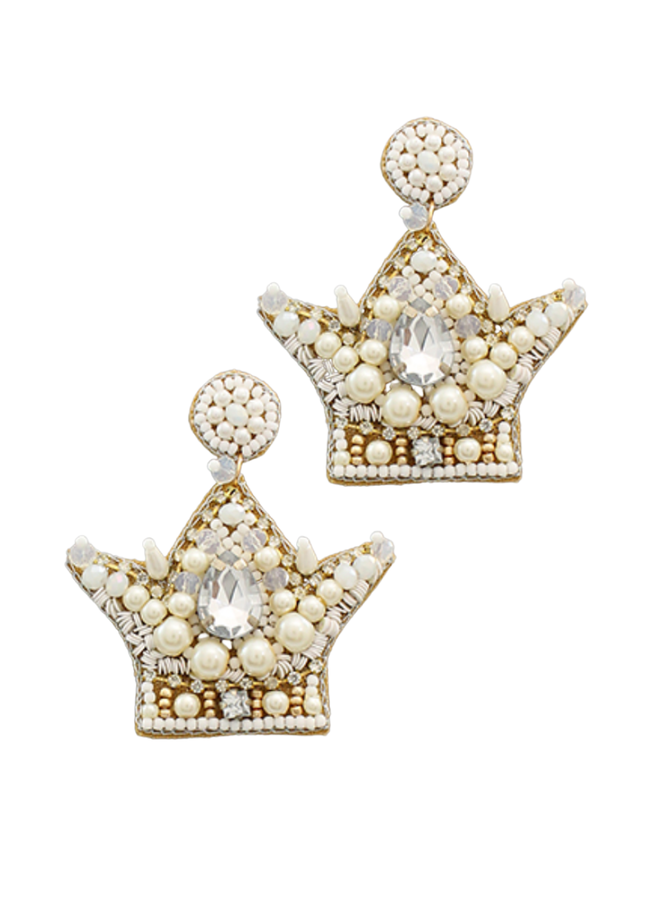 Beaded Crown Earrings