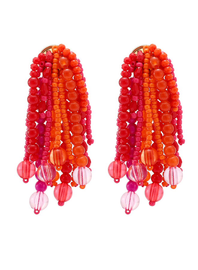 Pink & Orange Waterfall Earrings