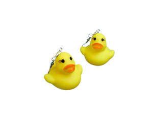 Mini Rubber Duck Earrings Yellow