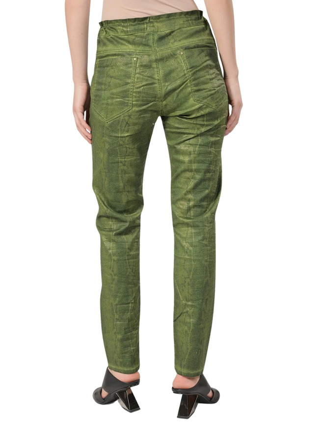 Alembika Iconic Jeans In Green Gold