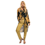 Alembika Iconic Jeans In Pinstripe Gold