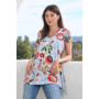 Johnny Was Rainbow Floral Drape Tunic
