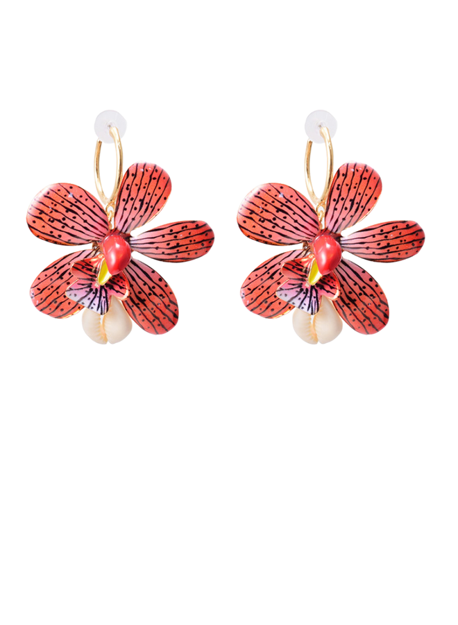 Pink Orchid Earrings