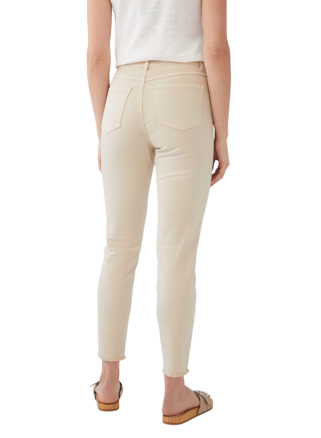 French Dressing Olivia Fringed Slim Ankle Jean in Oyster