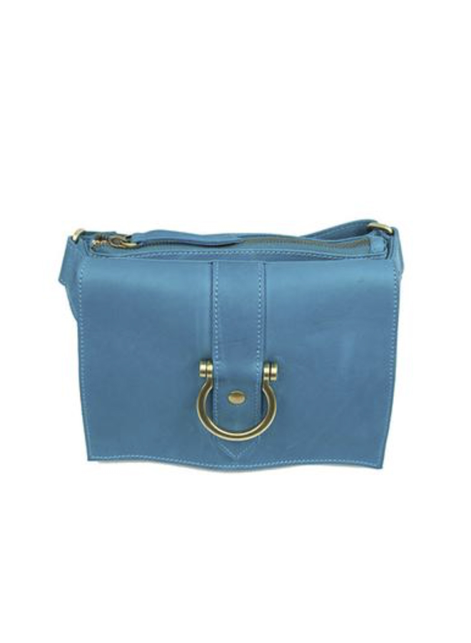 Sapahn Leather “Sarah Ann” Crossbody In Turquoise