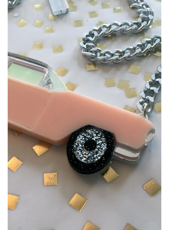 Vintage Cadillac Convertable Acrylic Necklace