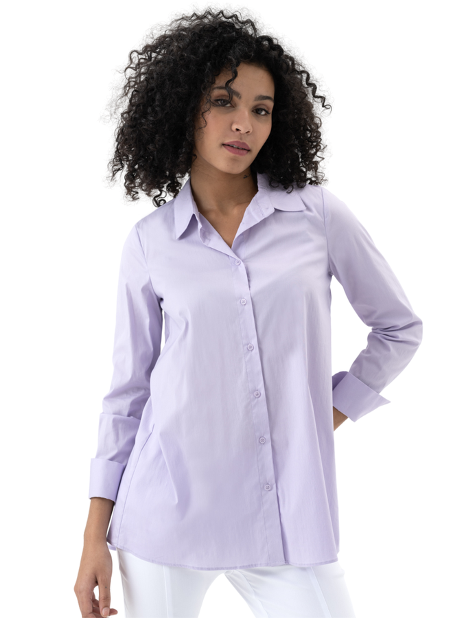 Renuar Gathered Back Big Shirt In Lavender
