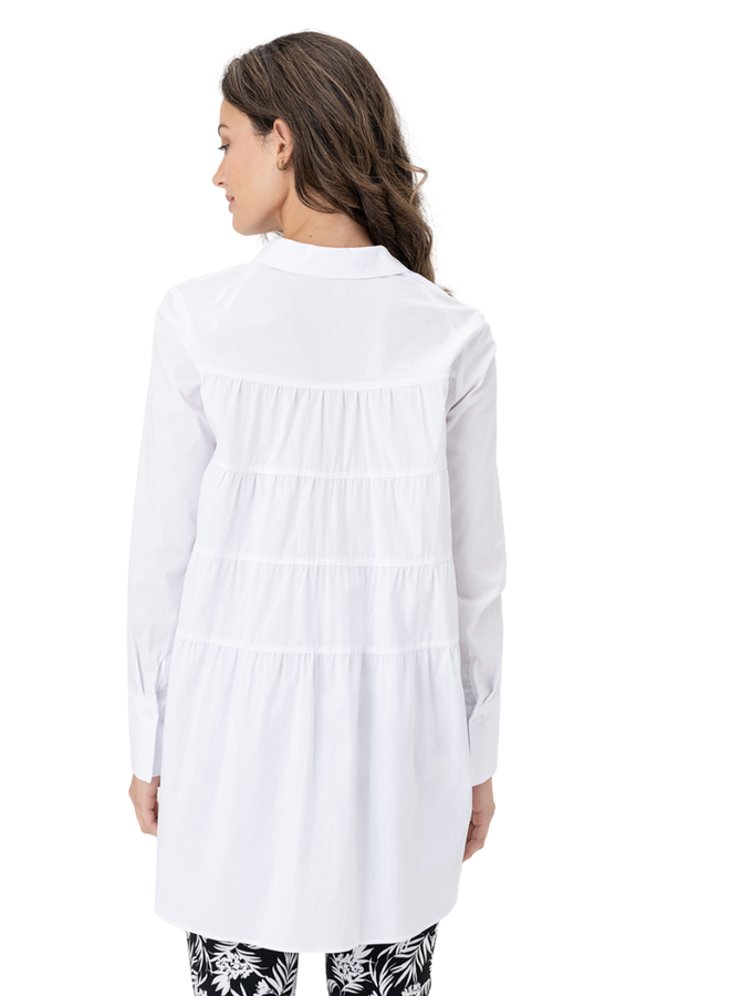 Renuar Gathered Back Big Shirt In White