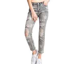 Distressed Star Jeans - Shady And Katie - Shady And Katie