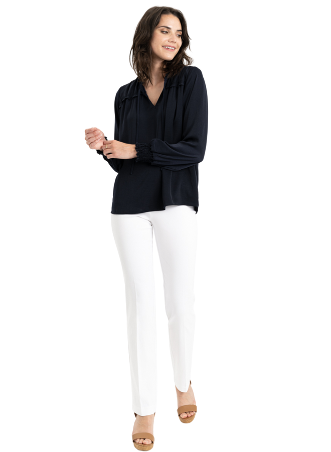 Stretch cotton cigarette trousers, navy | Weekend Max Mara