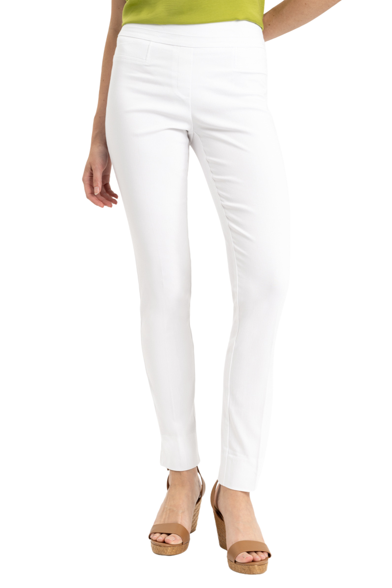 petite white cigarette trousers Renuar Renuar Extra Long Cigarette Ankle Pant In White