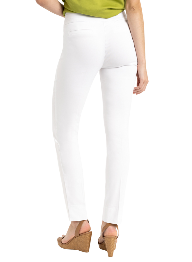 Renuar Extra Long Cigarette Ankle Pant In White