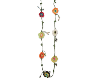 Shady and Katie Crochet Long Flower Necklace