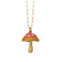 Fantasy Forest Pink Mushroom Necklace
