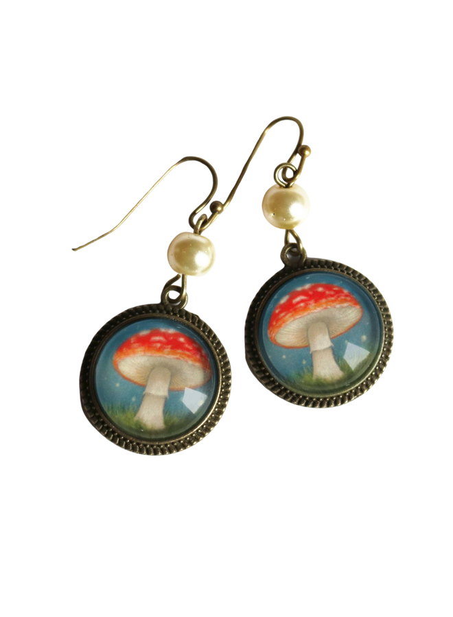 Moonlit Mushroom Earrings