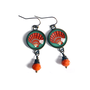 Orange & Teal Seashell Earrings