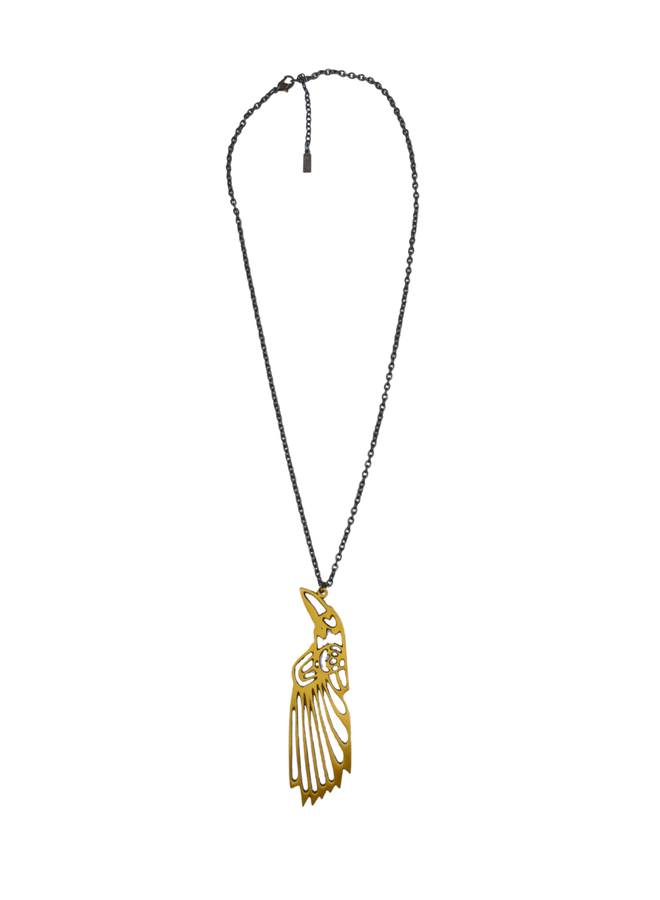 Ink + Alloy Elohi Brass Raven Necklace